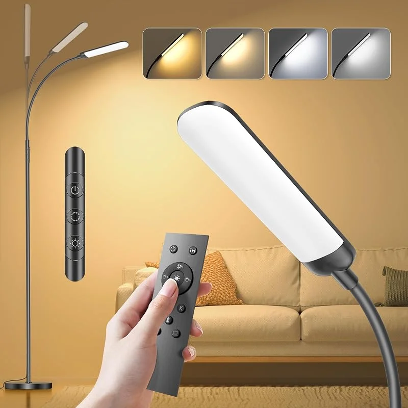 Besuche den YICAIZI-Store YICAIZI 18W Dimmbare LED Stehlampe mit Fernbedienung - 1200 Lumen, 4 Farbtemperaturen & 4 Helligkeitsstufen - Ideal für Wohnzimmer, Schlafzimmer, Büro - Schwarz — Kerzenlicht Abendessen