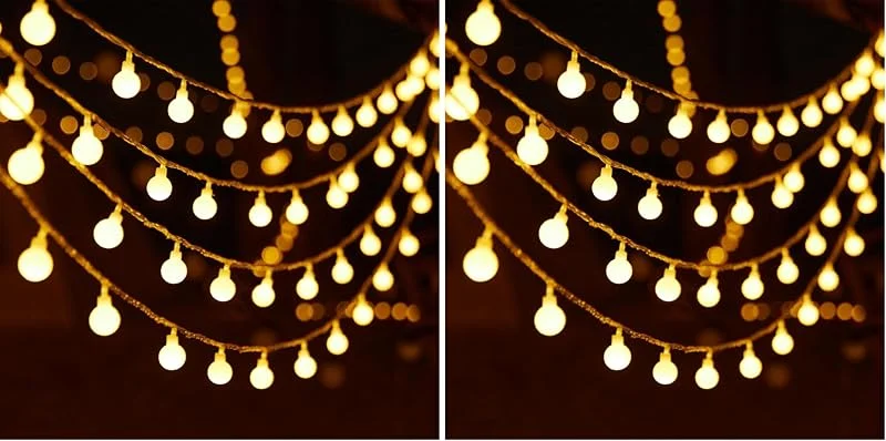 Besuche den ENLACE-Store ENLACE Lichterkette Kugeln, 3M 20 LED Warmweiß Kugel Batteriebetriebene Lichterkette, Globe Lichterketten Innen Außen, für Hochzeit, Party, Weihnachten, Garten, Zimmer, Balkon, Camping (Packung mit 2) — Weihnachtsbeleuchtung