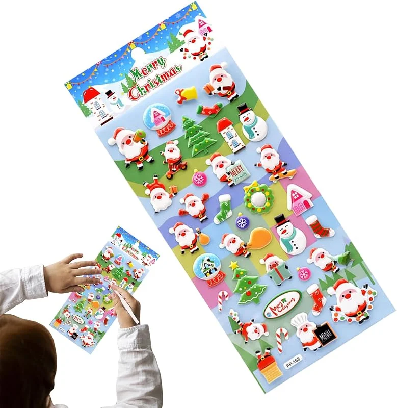 Marke: Générique Weihnachtsaufkleber, 3D, selbstklebend, DIY, festliche Dekoration — Geschenkverpackung