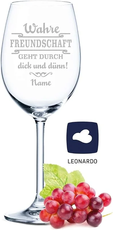 Besuche den GRAVURZEILE-Store GRAVURZEILE Weinglas mit Gravur - Wahre Freundschaft mit Namen graviert - Freundschaftsgeschenke für Freundinnen auch als Geburtstagsgeschenk - Weingläser — Wein und Festtafel