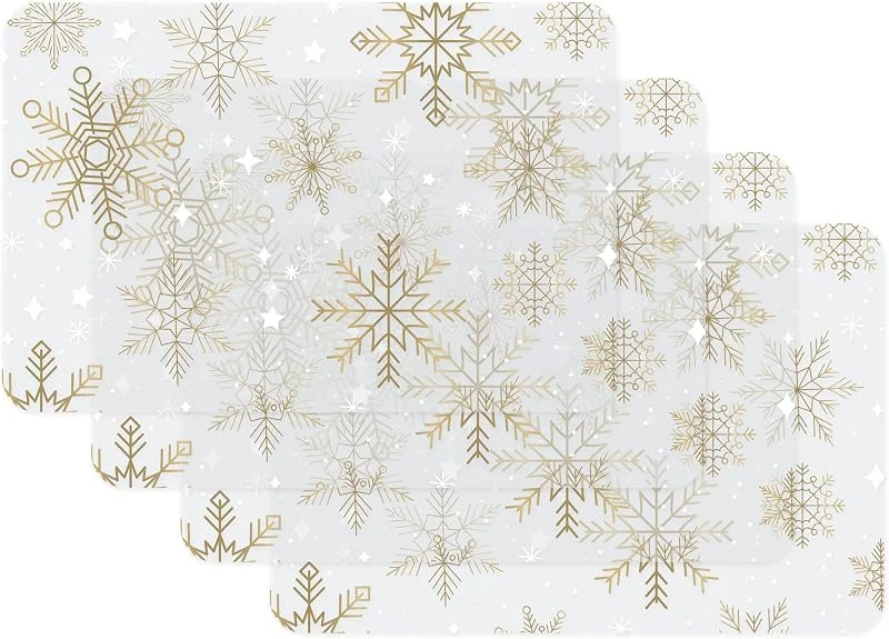Besuche den Venilia-Store Vénilia Tischsets "Snowflakes" - 4 Stück - lebensmittelecht - 59145 — Küche & Haushalt