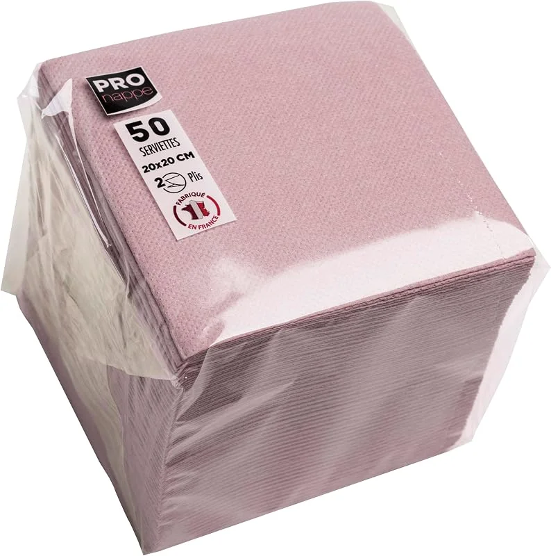 Marke: Pro Nappe Pronappe 50 Servietten Mikrogeprägtes Papier 20x20cm 2 Lagen Altrosa — Advent und Tisch