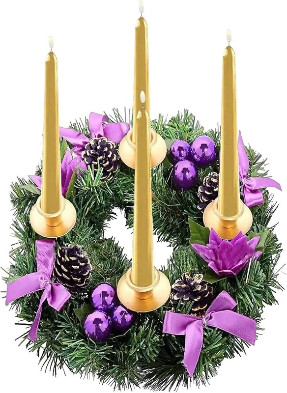 Marke: Generisch Countdown-Kerzenhalter für Weihnachten, 30, 5 cm, Tannenzapfen — Kerzenlicht Abendessen