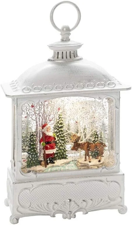 Besuche den Konstsmide-Store Konstsmide Wasserlaterne groß, Weihnachtsmann mit Elch, Antique Weiss, mit an, aus Schalter, 5h Timer, Antiqueweiß, batteriebetrieben, Innen, 1 warm weiße Dioden - 4397-200 — Weihnachtsdeko