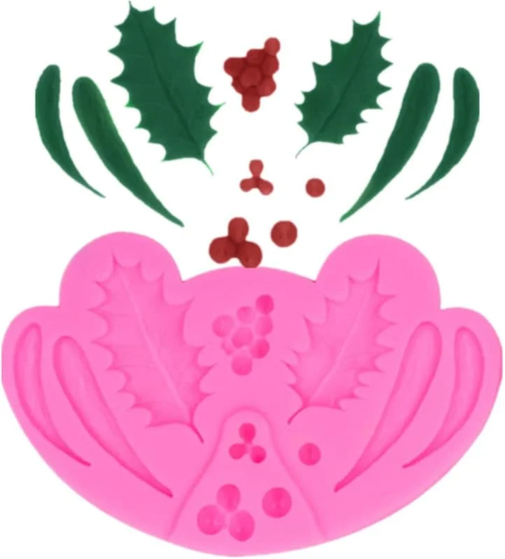 Marke: TUKE Blatt Silikonform Rosenblüte Fondant Formen DIY Kuchendekoration Werkzeuge Zuckerguss Süßigkeiten Harz Ton Schokolade Gumpaste Formen (10, 7 x 7, 1 x 0, 6 cm) — Weihnachtskueche