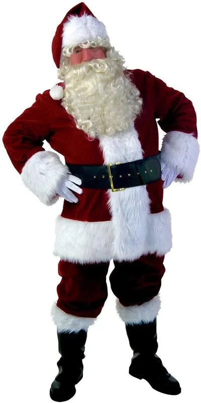 Marke: Generisch Deluxe-Kostüm für Erwachsene, kompletter Anzug und Bart, Nikolauskostüm - Weihnachtsmannkostüm - Santa Costume - für Weihnachten - Kostüm für Nikolaus - Weihnachtsmann - Santa Claus - Herren — Weihnachtsmode