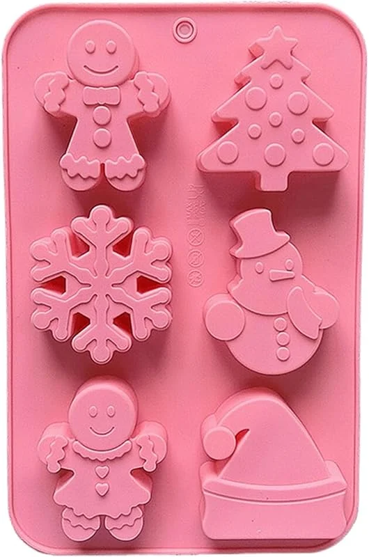 Marke: Generisch Weihnachts-Silikonformen – Backform mit 6 Mulden, Weihnachts-Schokoladenformen, für Gelees, Seife, Gummibaumkuchenaufsatz — Weihnachtskueche