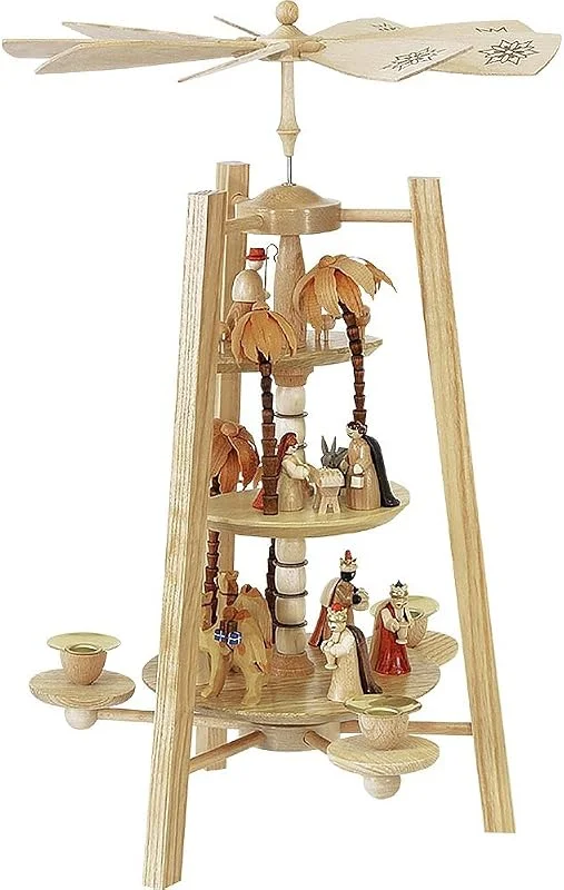 Marke: Richard Glässer Seiffen Richard Glässer 15918 Pyramide, Holz, Natur, 28 x 28 x 42 cm — Weihnachtsdeko