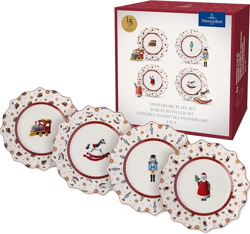Villeroy & Boch - Toy's Delight Jubiläums-Teller Set 4 teilig Bunt — Advent und Tisch