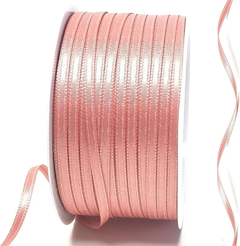 Marke: s.dekoda Satinband 50m x 3mm Altrosa Rosa Schleifenband Dekoband Satin — Geschenkverpackung