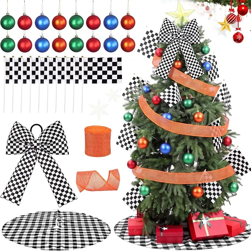 Marke: Syhood Syhood 29-teiliges kariertes Weihnachtsbaumschmuck-Set — Weihnachtsdeko