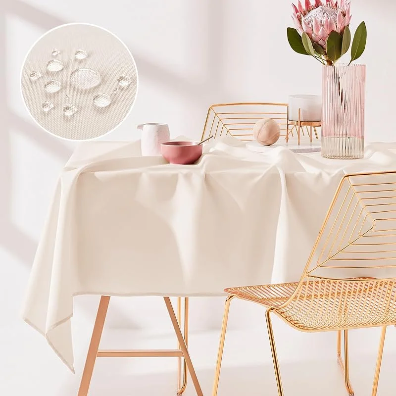 Besuche den ROOM99-Store ROOM99 Aura Tischdecke 140 x 220 cm Helle Creme — Küche & Haushalt
