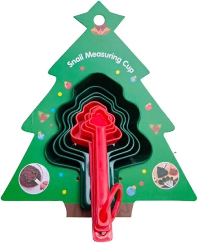 Marke: Genérico Weihnachtsbaum Stapelbare Messbecher Backschaufel Utensilien 8 Stück — Küche & Haushalt