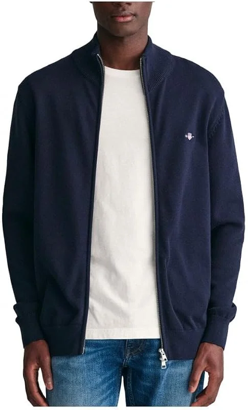 Gant Herren Casual Cotton Zip Cardigan BAUMWOLLSTRICKJACKE MIT REIßVERSCHLUSS (1er Pack) — Weihnachtsmode