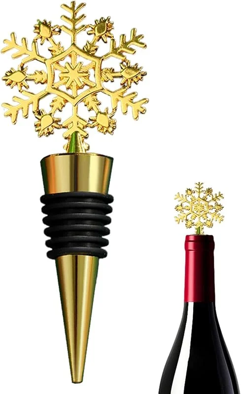 Marke: Fravsiu Wein-Stopper Zinklegierung Schneeflocken Weihnachtsdekoration — Wein und Festtafel