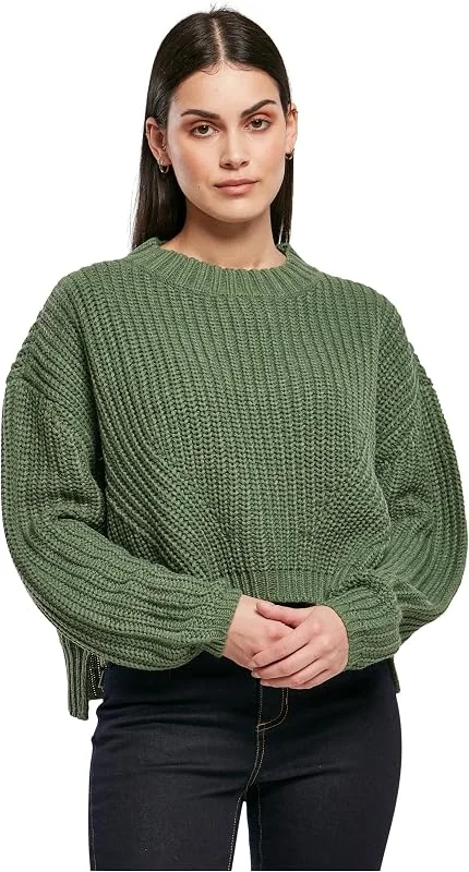 Besuche den Urban Classics-Store Urban Classics Ladies Wide Oversize Sweater Frauen Strickpullover schwarz — Weihnachtsmode