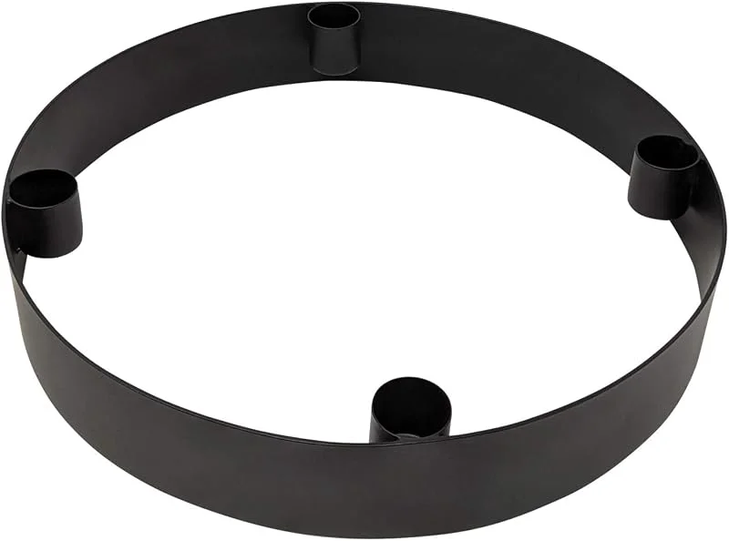 Besuche den LaLe Living-Store Ring-Kerzenhalter Onyx, Schwarz, 4 Stabkerzen — Kerzenlicht Abendessen