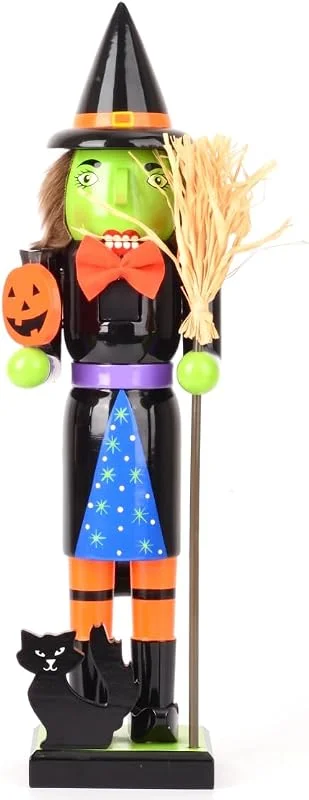 Marke: Bemonew Halloween Nussknacker Hexe Nussknacker Figuren Halloween Grün 14, 96 Zoll — Weihnachtsdeko
