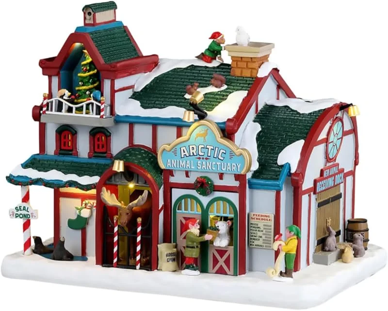 Marke: Lemax Lemax 35075 Santa's Wonderland Lighted Buildings: Arctic Animal Sanctuary — Weihnachtsdeko