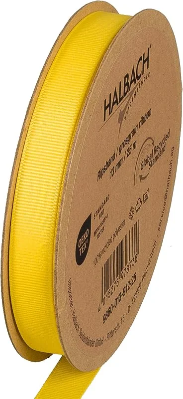 Besuche den Halbach-Store Halbach Recycling-Ripsband, 13 mm x 25 m, gelb — Geschenkverpackung