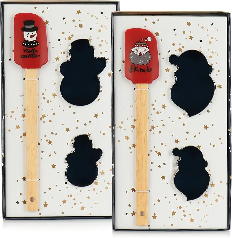 Besuche den com-four-Store com-four® 6-teiliges Backset rot, Plätzchenform und Teigschaber — Weihnachtskueche