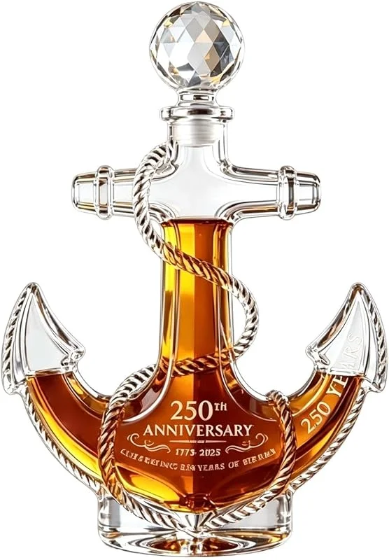 Marke: Generisch Weindekanter aus Glas, 350 ml, US Maritime 250. Jubiläen, Likörkaraffe — Wein und Festtafel