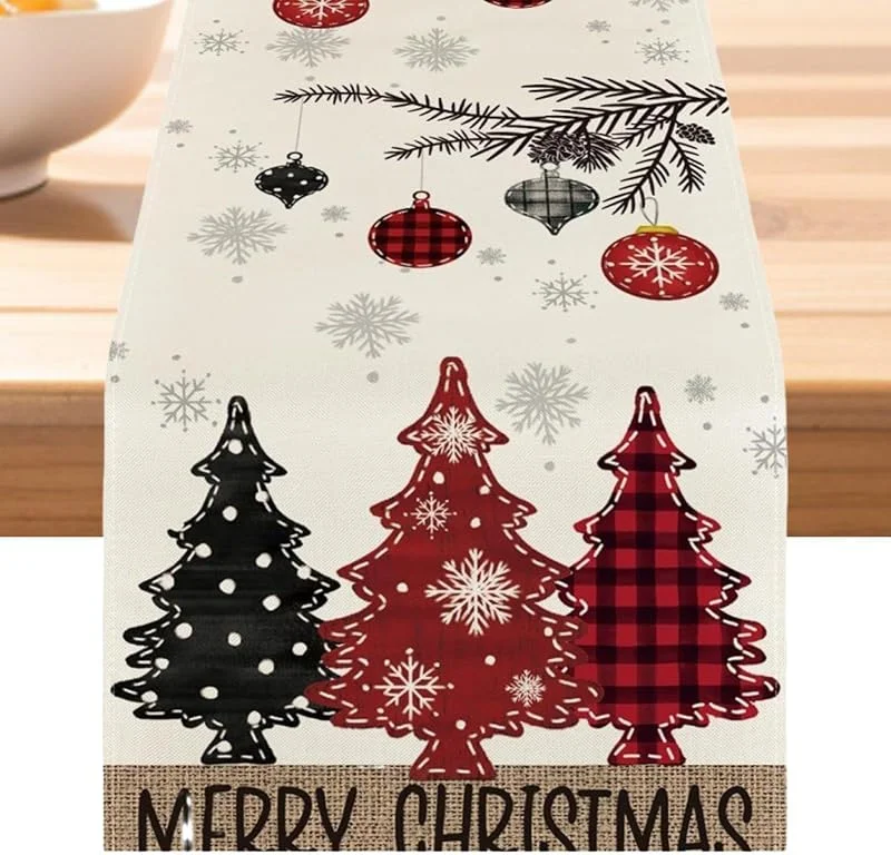 Marke: Gitekain Weihnachts-Tischläufer Bedruckter Rustikaler Weihnachts-Deko-Läufer — Küche & Haushalt