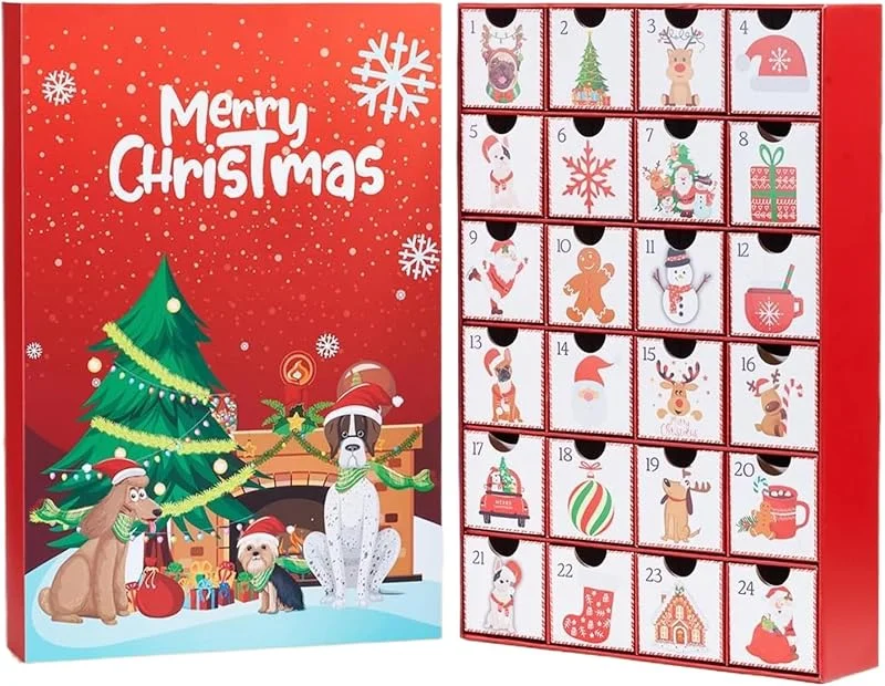 Marke: Licsaliwe Hunde-Adventskalender, wiederverwendbarer Countdown mit 24 Schubladen für Hundeliebhaber — Advent und Tisch