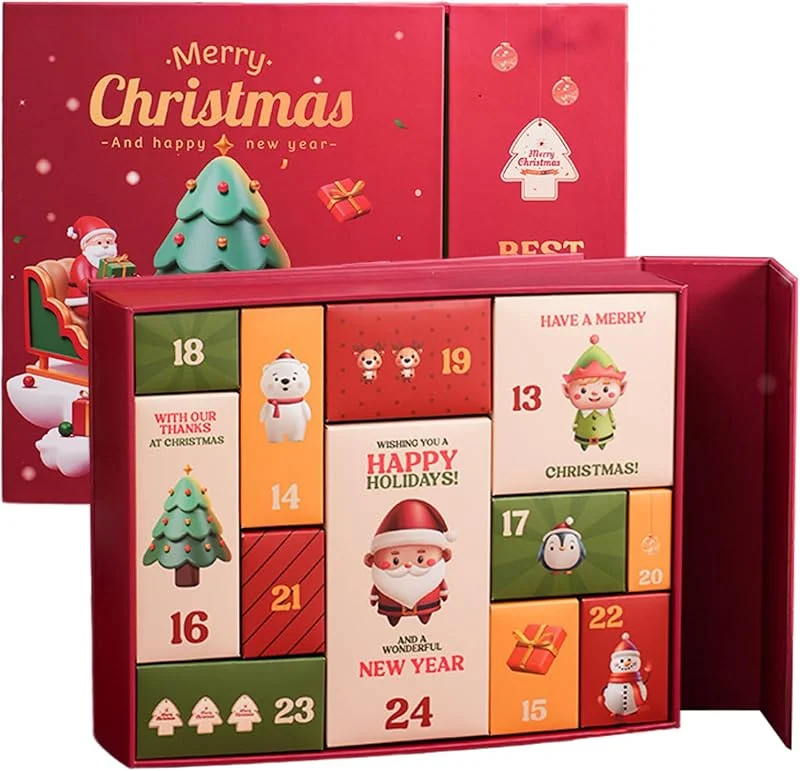 Marke: Hbbgdiy DIY Leere Adventskalender-Boxen, 12-Tage-Countdown, Weihnachts-Adventskalender zum Befüllen von Boxen für Feiertagsparty-Heimdekorationen und DIY-Bastelarbeiten — Advent und Tisch