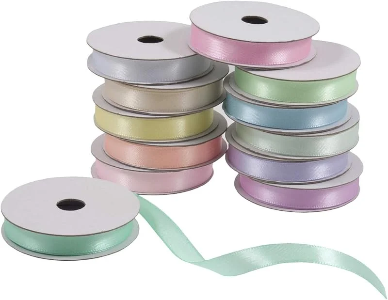 Marke: Trimits Trimits Ribbon Bag: Pastell: 10 mm x 2 m: 12 Stück — Geschenkverpackung