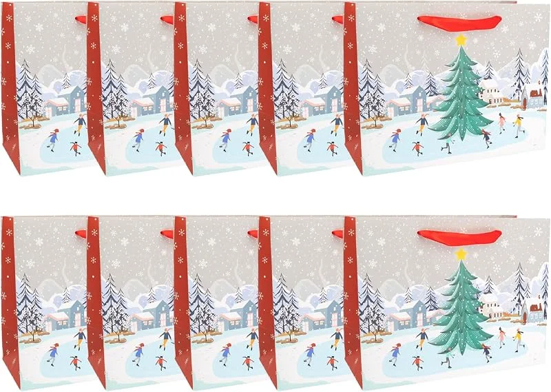 Besuche den Idena-Store Idena Geschenktüten Winter, 10 Stück, 26 x 20 x 11 cm — Geschenkverpackung