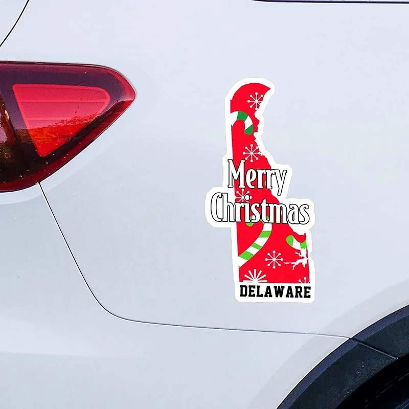 Marke: Guangpat Weihnachtsaufkleber Delaware State Auto Fenster Aufkleber Weihnachtsdekoration Delaware Karte Auto Aufkleber Fenster Aufkleber Frohe Weihnachten Sweet Home Auto Stoßstange Aufkleber Dekor für LKW — Geschenkverpackung