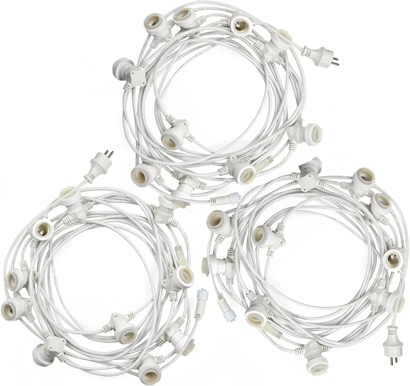 Marke: m MU Mu 15M(3 * 5) Lichterkette Außen, Outdoor Erweiterbar Auf 1000W, (3 * 10) Lampenhalter E27 Wetterfest Ip65, lichterkette außen strom Deko für Gartenparty Hochzeit Garten Hochzeit, 3 * 5M, Weiss — Weihnachtsbeleuchtung