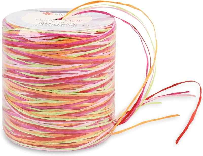 Besuche den PRÄSENT-Store PRÄSENT C.E. Pattberg Raffia-Multicolour Bastband rot-grün-pink, 50 m Geschenkband zum Einpacken, 5-strängiges Bastelband für Geschenke, Zubehör zum Dekorieren & Basteln — Geschenkverpackung