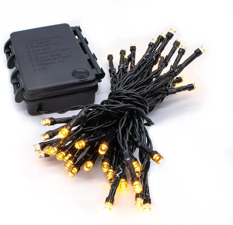 Besuche den Spetebo-Store Spetebo Außen Lichterkette warm weiß mit Timer und 8 Funktionen - 24 LED, 1, 8 m - Weihnachts Lichterkette mit Speicherchip - Garten Weihnachten Advent Winter Deko Beleuchtung Batterie betrieben — Weihnachtsbeleuchtung