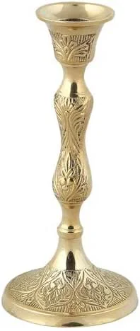 Marke: Iconsgr Christlich-orthodoxer Kerzenhalter aus Messing, graviert, handgefertigt, religiöser Kerzenständer, 14 cm (82b) — Kerzenlicht Abendessen