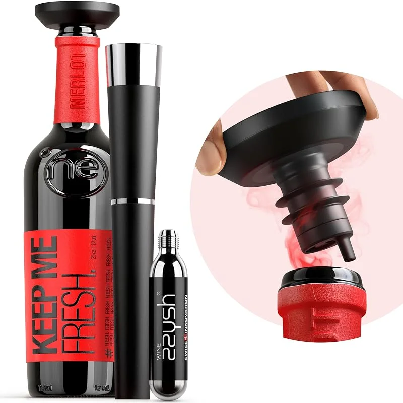 Marke: zzysh 3-in-1-Weinsparer, Stopper & Argongas-Weinkonservierer bis zu 8 Wochen – Weinkonservierungssystem mit Argon-Gaskartuschen für Wein – inspirierteste Wein-Set, Geschenke für Frauen, Männer — Wein und Festtafel