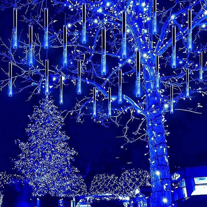 Besuche den Kwaiffeo-Store Blaue Eiszapfen Lichter für Außen 40 Röhren Meteorschauer Lichter für — Weihnachtsbeleuchtung