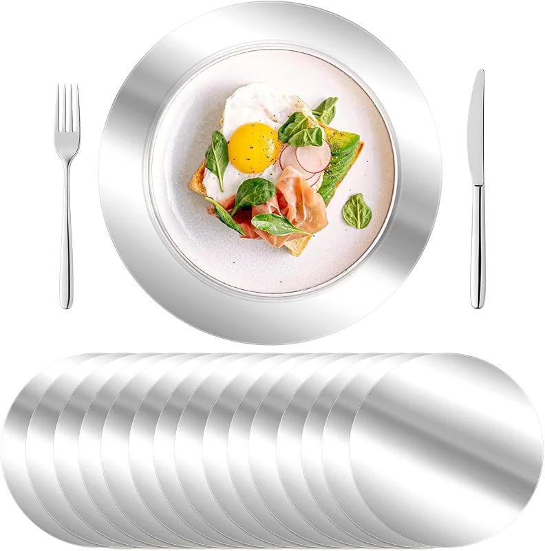 Marke: KesaPlan KesaPlan 100 Stück 33 cm runde silberfarbene Platzsets, Einweg-Papier-Ladeteller — Küche & Haushalt