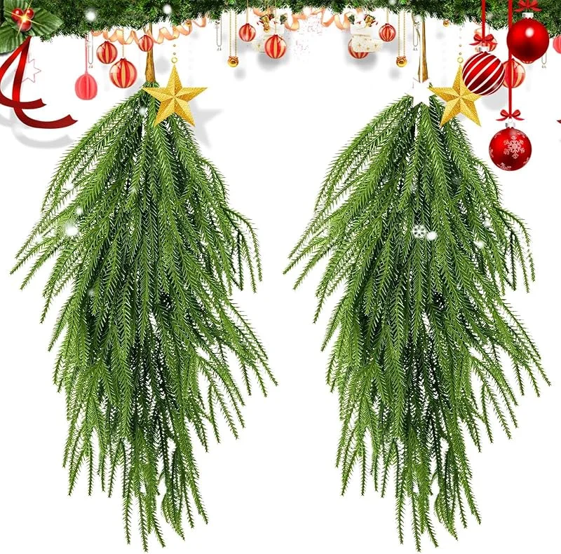 Marke: Generisch Künstliche Tannengirlande, Kaminsims Weihnachtsgirlande, 66 cm, dekorative Tannengirlande für Kamin, Innenbereich, Wand, Kaminsims, Tisch, Geländer, Treppen — Weihnachtsdeko