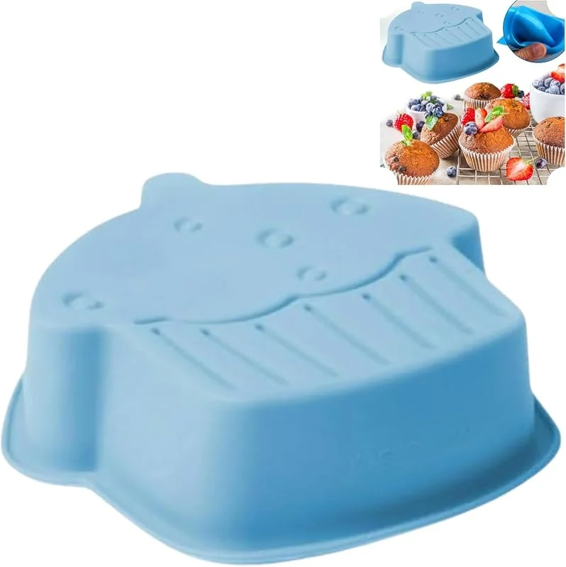 Marke: Home Baking Silikon-Kuchenform mit Antihaftbeschichtung, rund, Lebkuchen, Cupcake, Herz, Sternform, Backform Cupcake Blue Mould — Weihnachtskueche