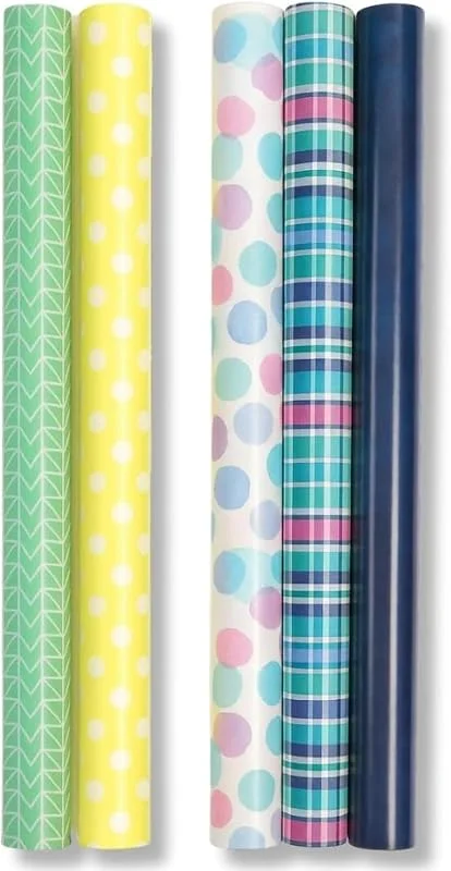 Marke: PARENCE PARENCE - 5 Rollen Geschenkpapier – 2 m x 70 cm – große Breite – zufälliges Motiv Überraschung – robustes Verpackungspapier für Geschenke Weihnachten, Geburtstag, Hochzeit – DIY & Dekoration — Küche & Haushalt