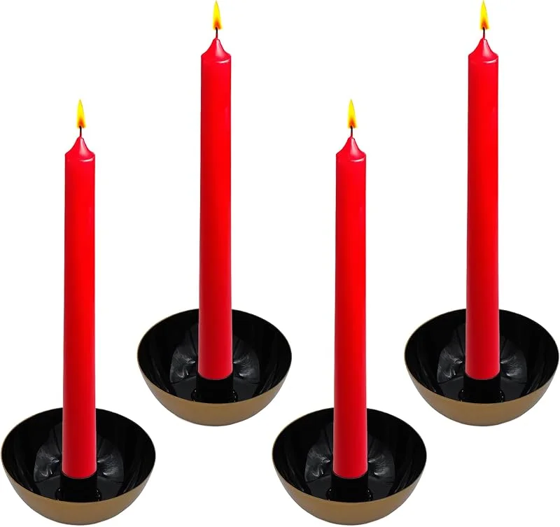 Besuche den Spetebo-Store Spetebo Metall Kerzenschale Gold-schwarz 4er Set - Ø 10 cm — Kerzenlicht Abendessen