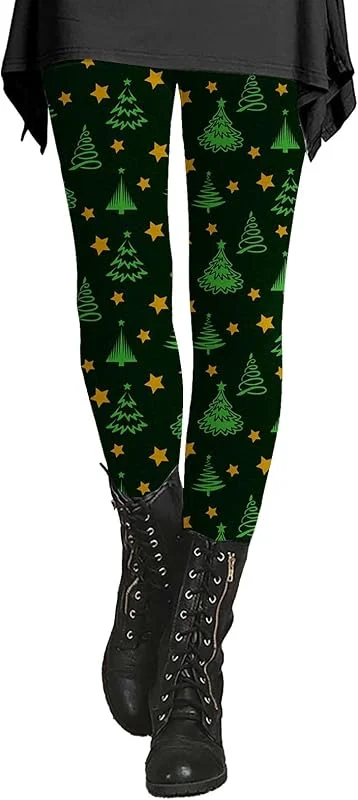 Marke: Generisch Weihnachten Strumpfhosen für Damen Strümpfe mit Gedrucktes Muster Strumpfhose Weihnachtlichen Elementen Leggings für Party Weihnachtsleggings Weihnachtshose S-3XL — Weihnachtsmode