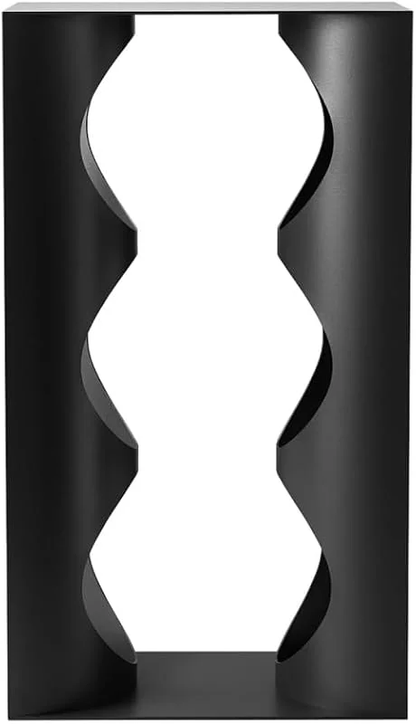 Besuche den Georg Jensen-Store Georg Jensen Alfredo Weinregal in Schwarz - Edelstahl Halterung Entworfen von Häberli Alfredo - Elegantes Tischdisplay für bis zu 3 Flaschen — Wein und Festtafel