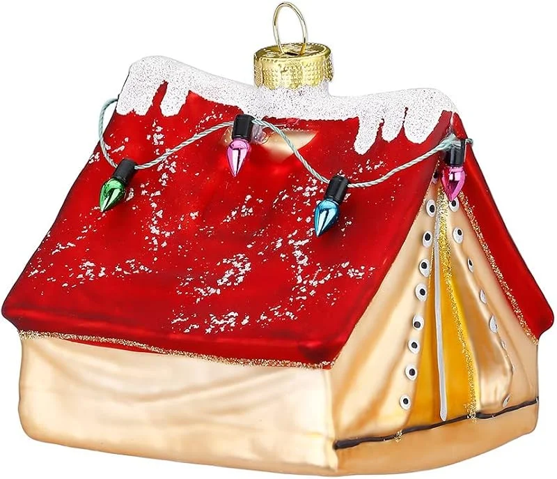 Besuche den Inge-glas-Store Christbaumschmuck Glas 8cm Zelt mit Lichterkette Weihnachtskugeln rot Gold — Weihnachtsdeko