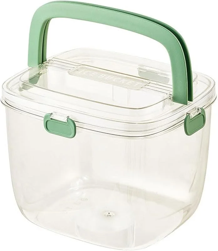 Marke: Lijiaxiuyc-101 eiskübel mit Dichtungsdeckel, Griff und Eisklammer, EIS-Kunststoff-Tragetasche, Getränkekübel, Outdoor-Dinner, isolierter Eiskübel sektkübel(Green) — Küche & Haushalt