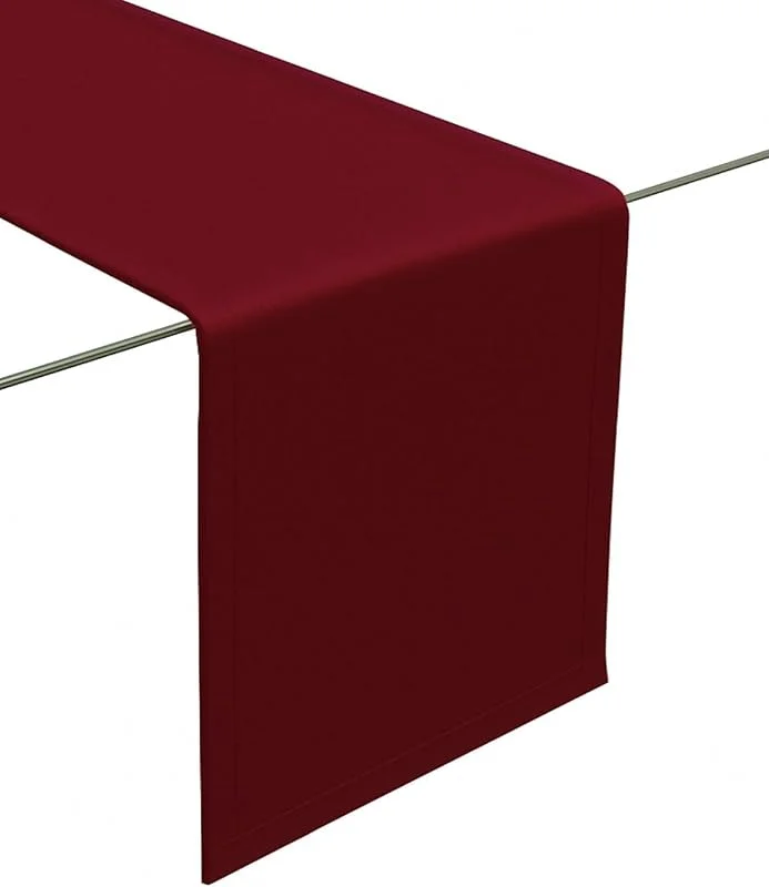 Besuche den Lemos Home-Store Tischläufer aus Minimate Gewebe. Modern, glatt, breiter Saum, bügelfrei, strapazierfähig, waschbar bis 60°C, trocknergeeignet. Küche und Wohnzimmer. Größe und Farbe wählbar. (Weinrot, 45 x 150) — Küche & Haushalt