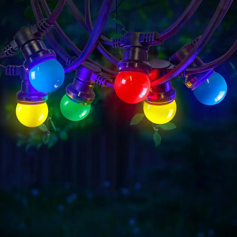 Marke: SKYLANTERN SKYLANTERN® Partylichterkette 10m Außen bunt – IP65 wasserdicht & erweiterbar – Profi-Qualität LED Lichterkette mit 10 E27 Glühbirnen (1m Abstand) – für Garten, Terrasse & Hochzeit — Weihnachtsbeleuchtung
