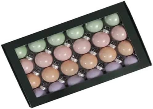 Marke: RiloStore 48 STK Glaskugeln Christbaumkugeln Pastell Farben Mix rosa grün Creme 4cm Weihnachtskugeln zarte Farben Puder Pastelltöne Glas Kugeln o4907 Baumschmuck 40mm Weihnachten Baumdeko Hänger Kugeln — Weihnachtsdeko